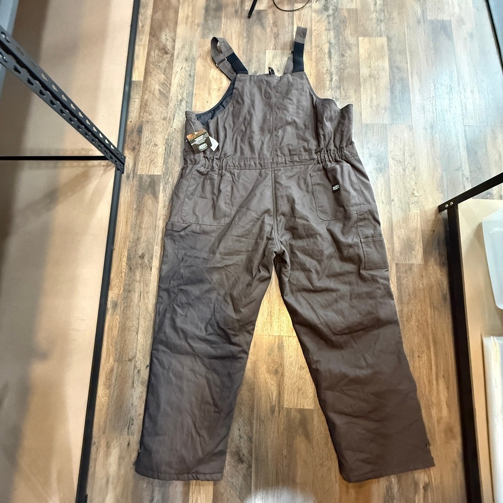 Key Industries Mens Insulated Duck Bib Overalls Brown 4XLT Quilted Zip Boot NWT‎